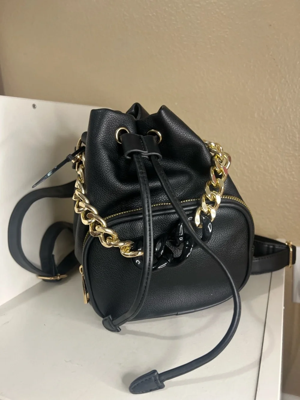 black and gold faux leather mini backpack Sierra Air Jordan Mini Backpack 'Black